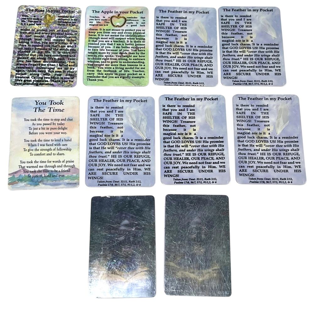 Vintage 1998 Christian Pocket Cards Lot of 10 Hologram Jesus Teacher Mom Faith